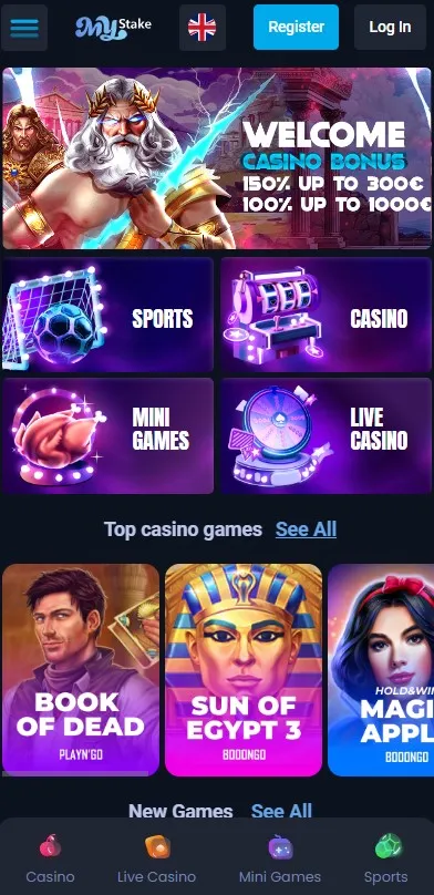 Mystake - Descripción general de juegos y bonos disponibles